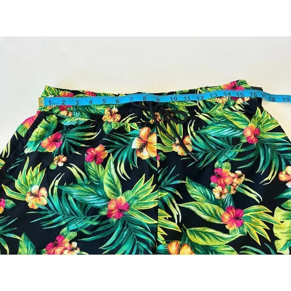 Ideology‎ Black Tropical Flower Shorts Size L